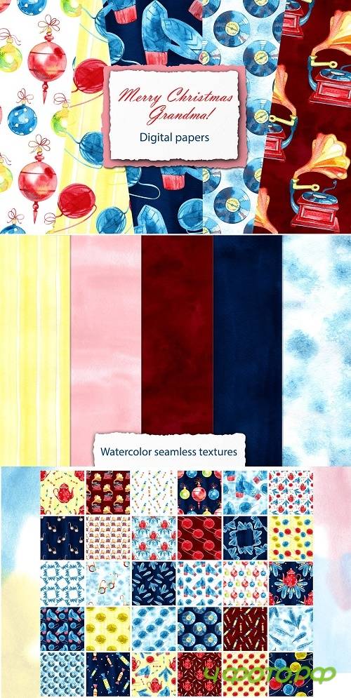 Grandma Christmas digital papers - 4215079