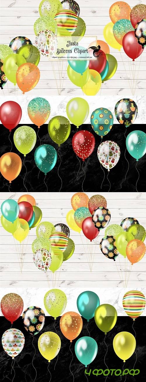 Fiesta Balloons Clipart  - 474967