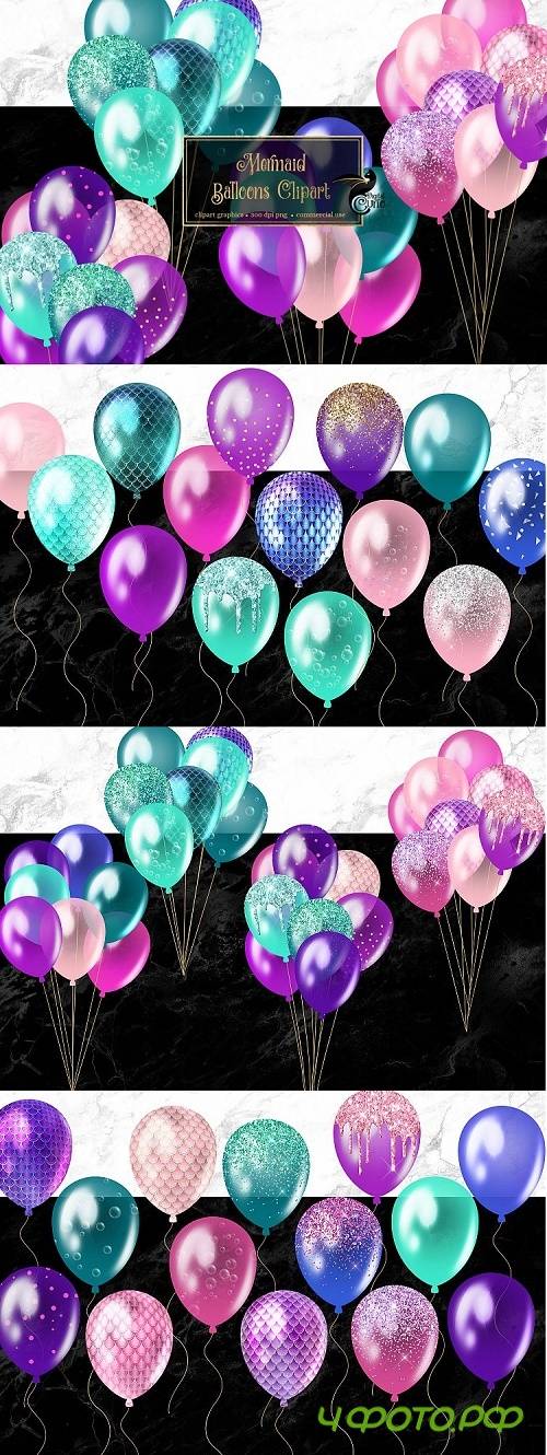 Mermaid Balloons Clipart  - 474972
