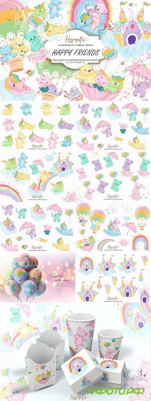 Bears and unicorns clip art - 410359