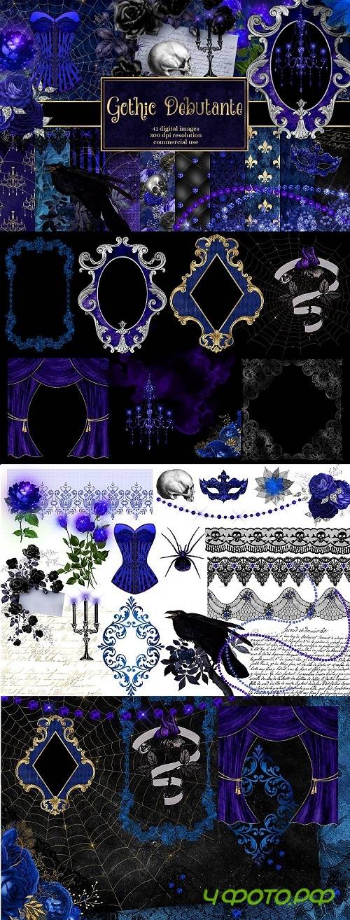Gothic Debutante Digital Scrapbooking Kit - 474933