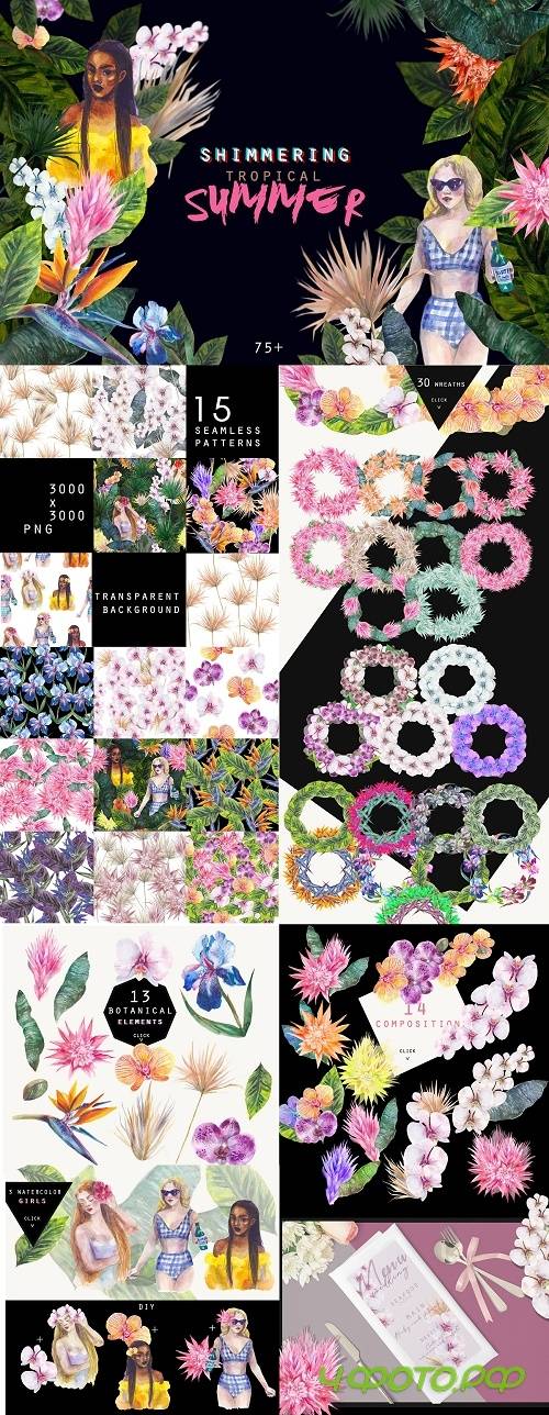 Shimmering tropical summer set - 3810784