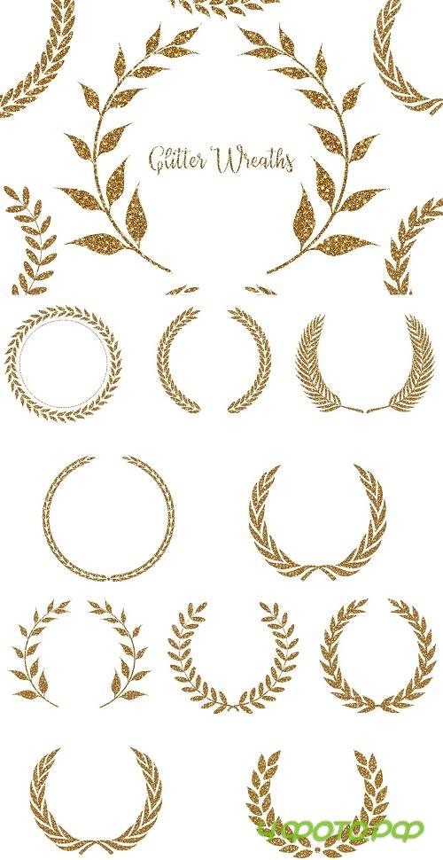Glitter Wreaths Clipart - 4602080