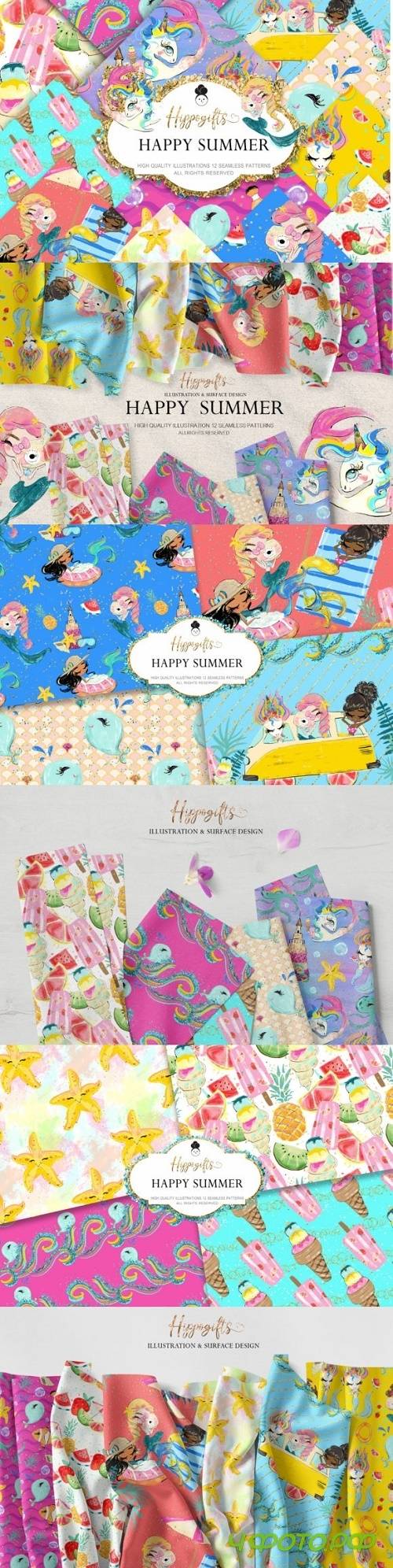 Mermaid Summer Pattern Mermaid Summer Pattern