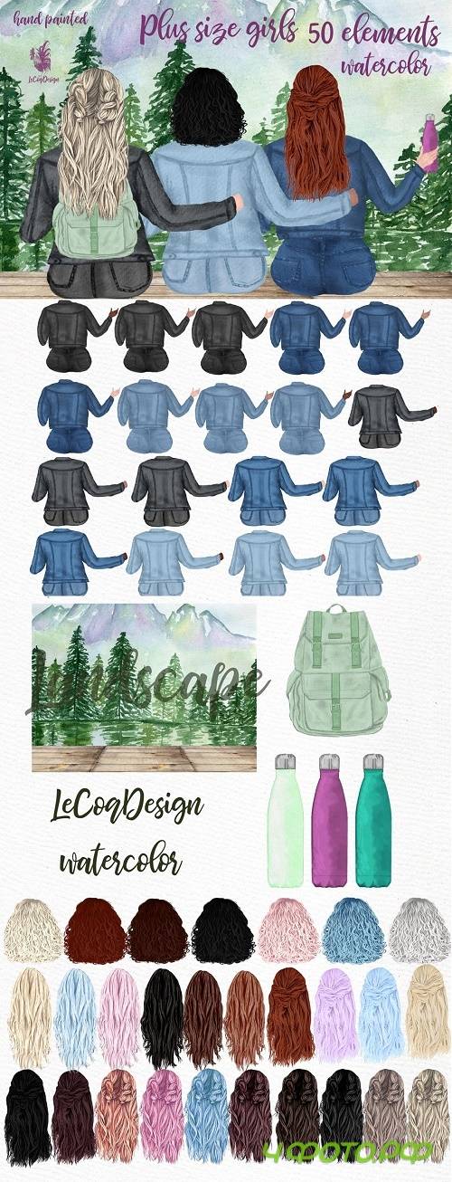 Plus size girls best friends clipart - 4629080