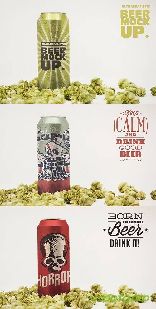 Front 16oz Beer Can Mockup - 4643963