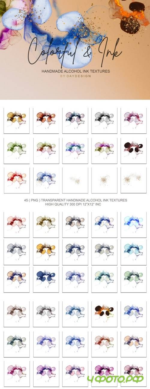 Alcohol Ink Textures PNG
