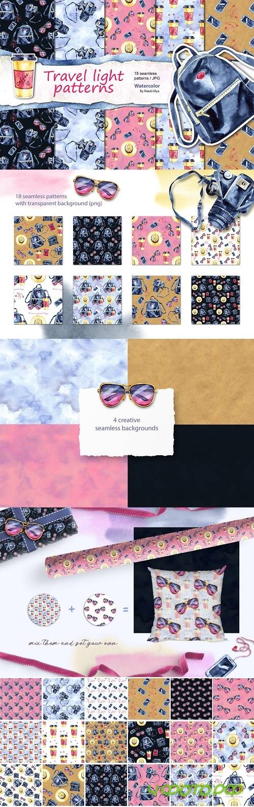 Travel light - seamless patterns - 3880778 Travel light - seamless patterns - 3880778