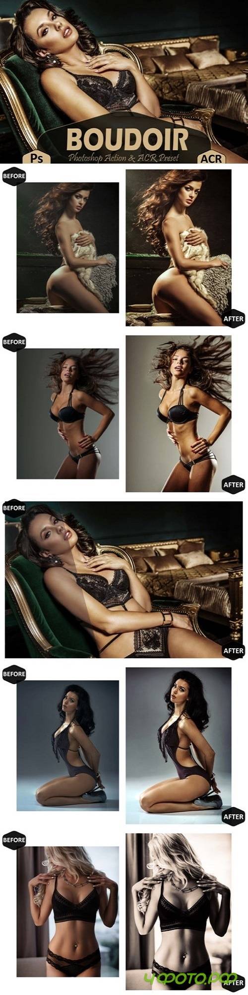 10 Boudoir Photoshop Actions, ACR Preset
