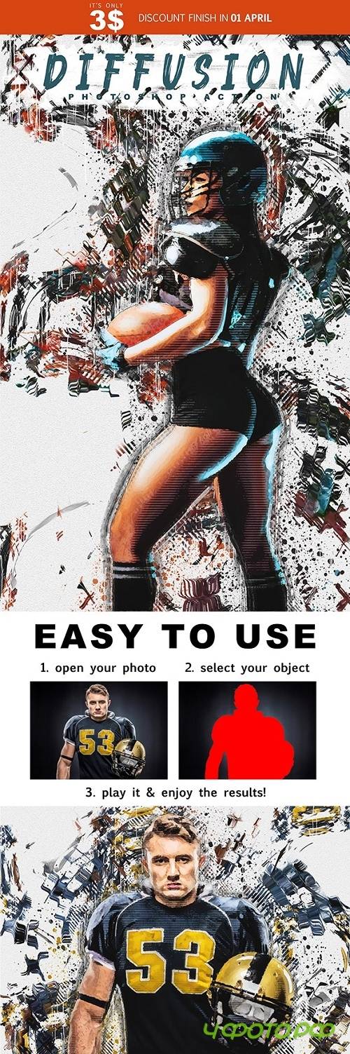 Diffusion - Artistic Photoshop Action 25796514
