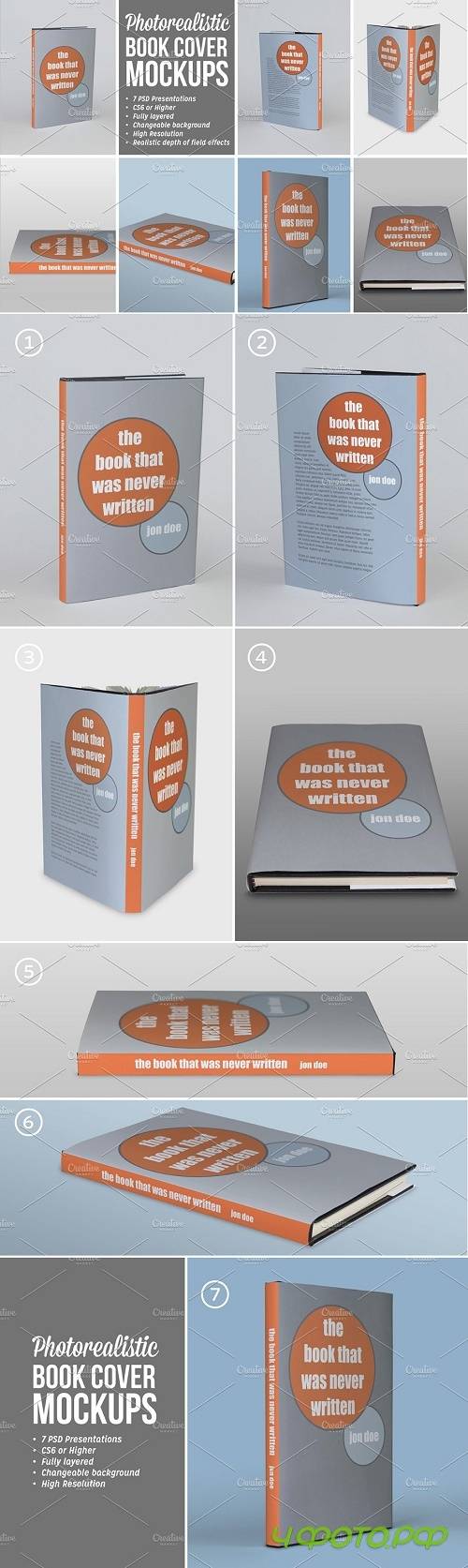 Photorealistic Book Cover Mockups 01 - 77837