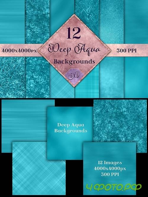 Deep Aqua Backgrounds - 12 Image Textures Set  - 518695