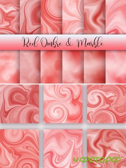 Red Ombre and Marble Background