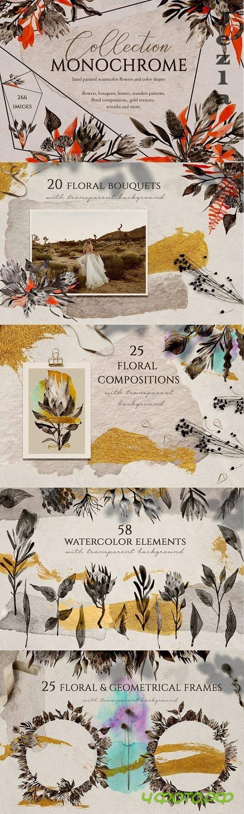 Monochrome Floral Collection - 3917357