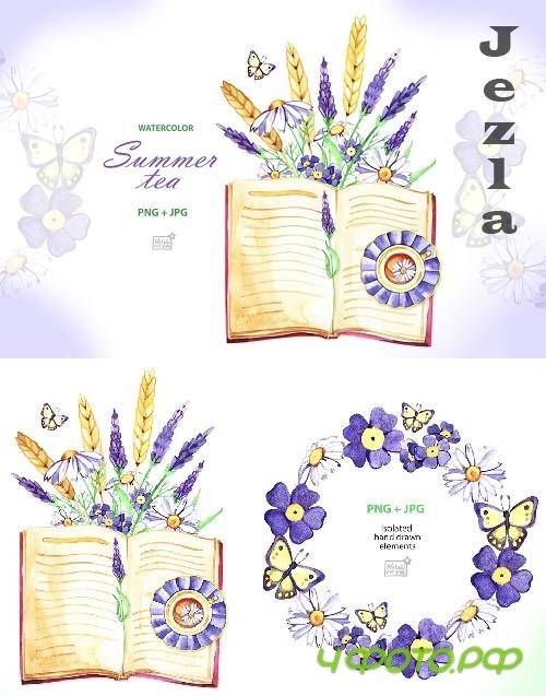 Watercolor summer tea cliparts - 4775268 Watercolor summer tea cliparts - 4775268