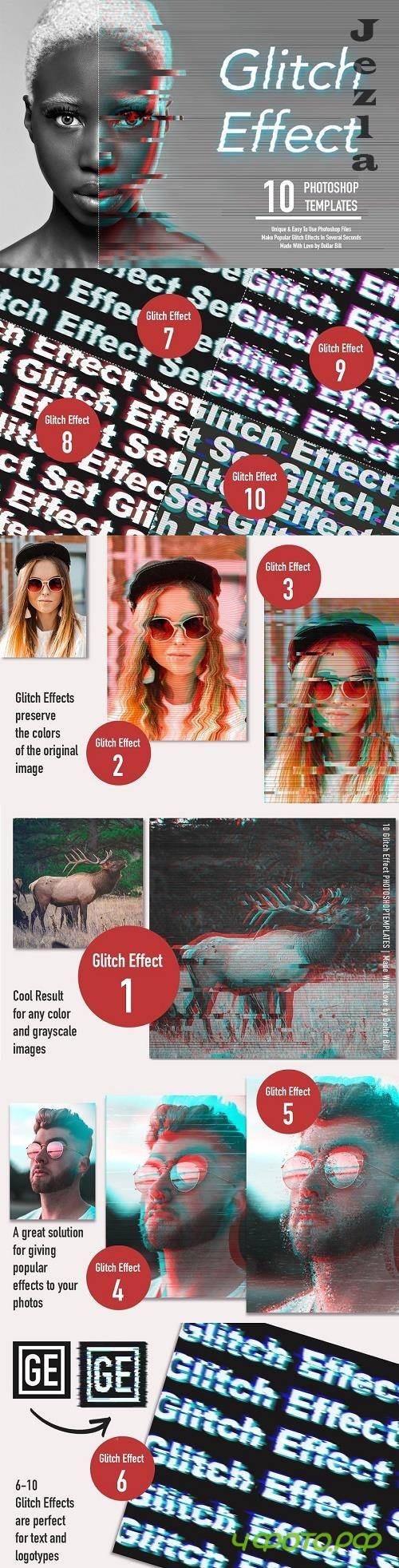 Glitch Effect Set for Photoshop - 4772227 Glitch Effect Set for Photoshop - 4772227