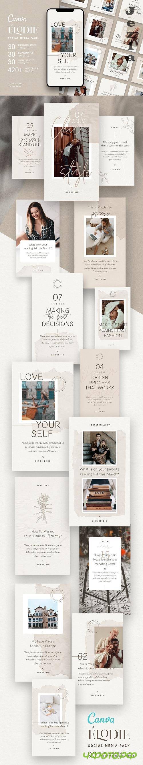 Elodie - Canva Social Pack - 4767084