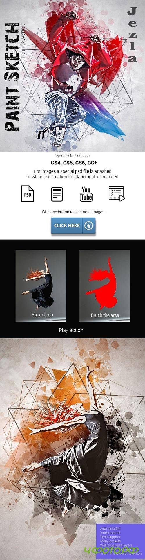 Paint Sketch Photoshop Action 26242516