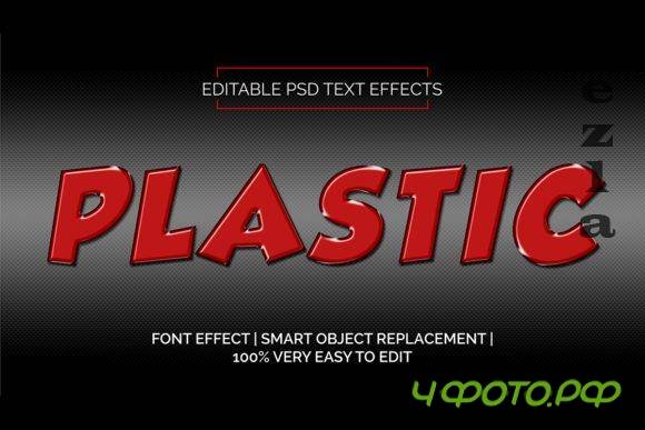 Red Plastic Text 3D Style Premium