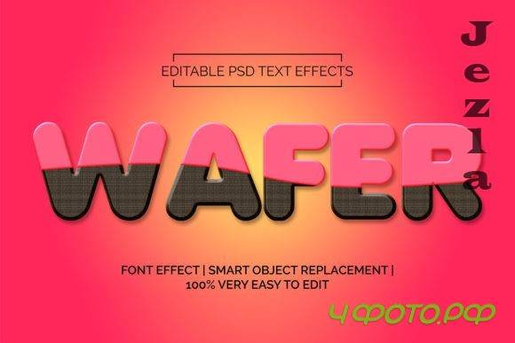 Wafer Chocolate Text 3D Style Premium
