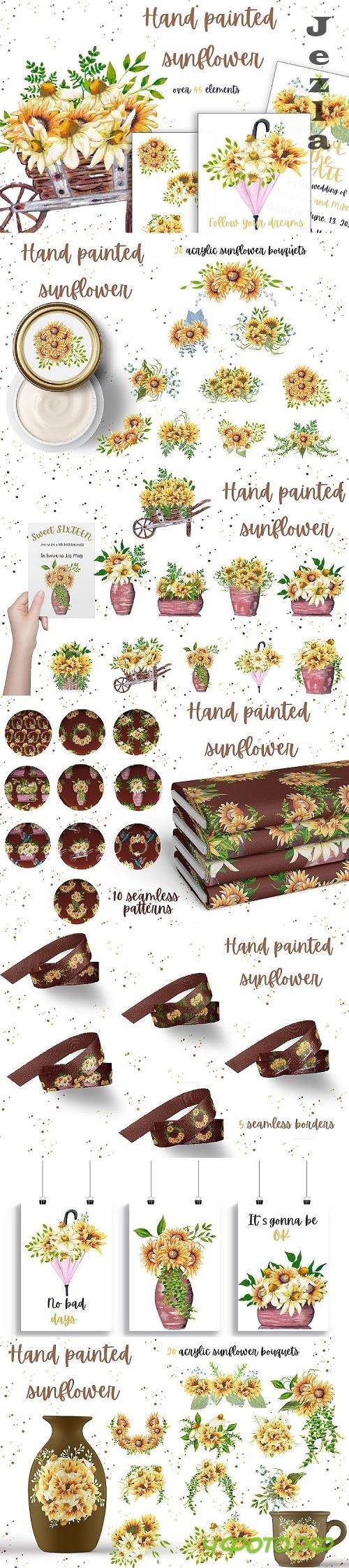 Hand painted sunflower collection - 537477 Hand painted sunflower collection - 537477