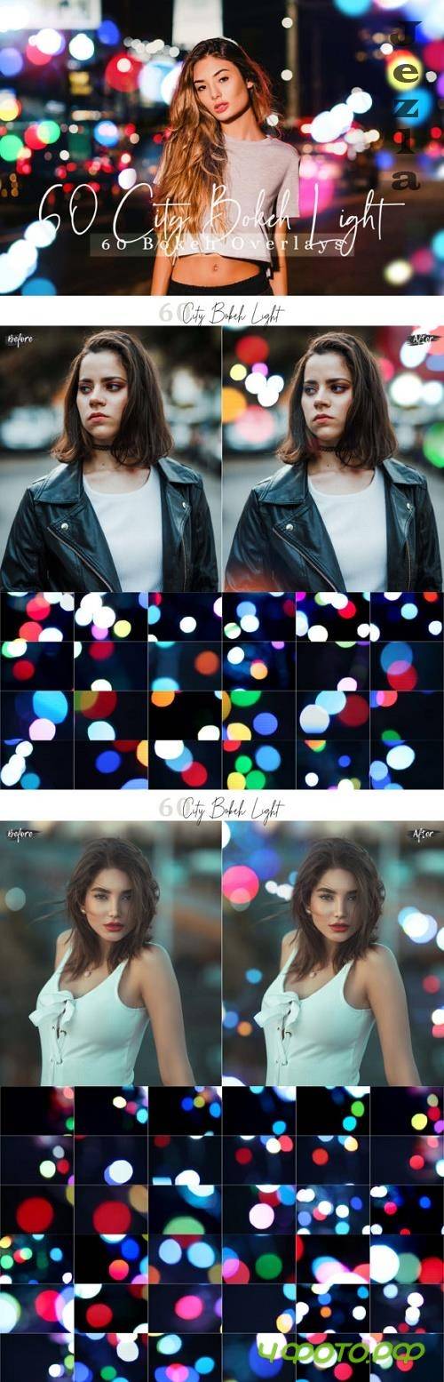 60 City Bokeh Light Overlays