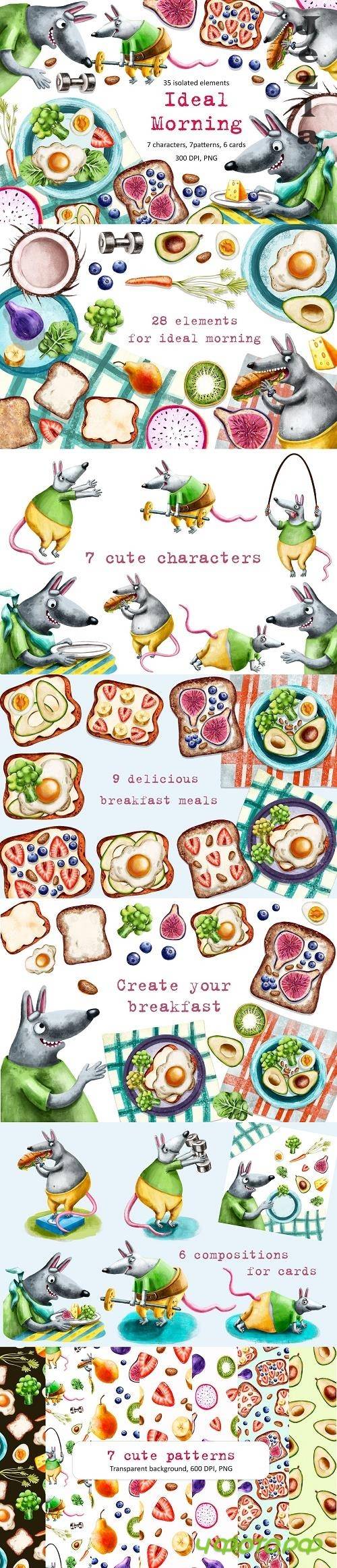 Ideal Morning - Clip Art Set - 4841159
