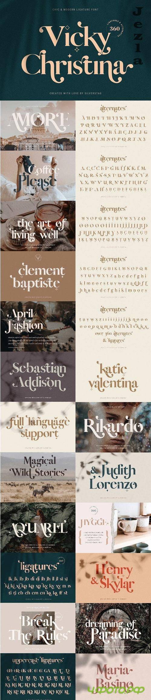 Vicky Christina Ligature Serif Font - 4841413