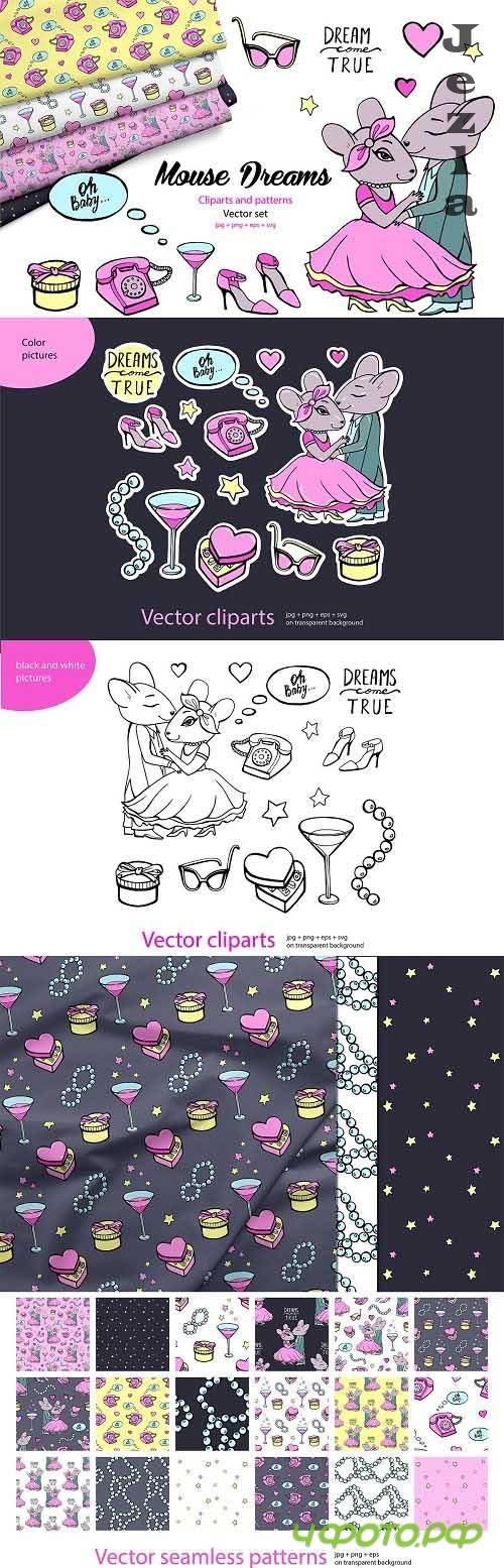 Mouse dreams. Vector cliparts - 4297130