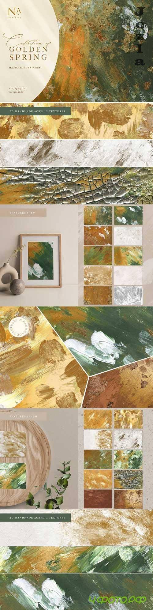 20 Golden Spring Acrylic Textures - 554484 20 Golden Spring Acrylic Textures - 554484