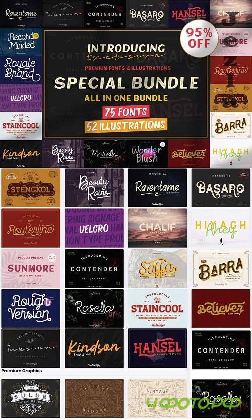 The Special Bundle - 19 Premium Fonts and 3 Premium Graphics