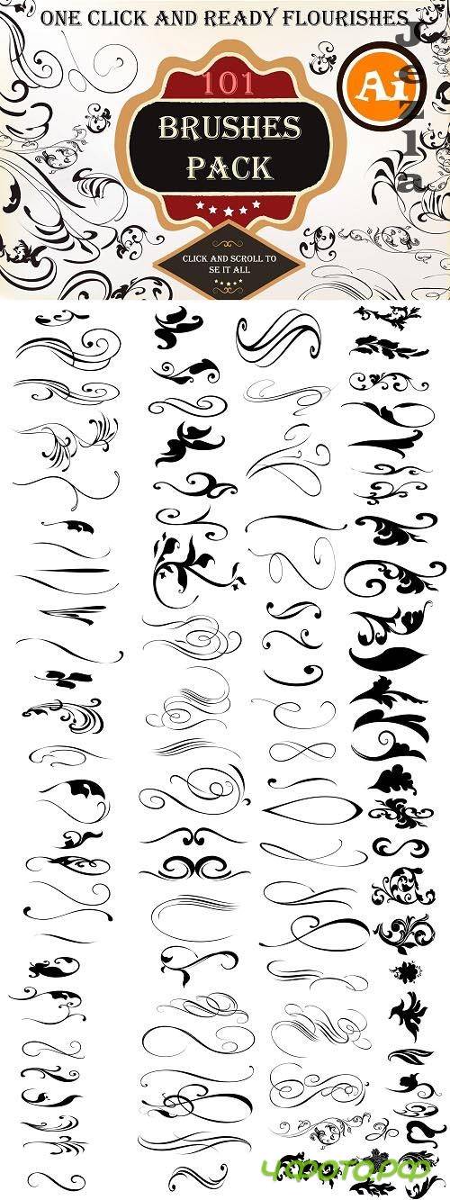 Vector Floral Brushes for Illustrator