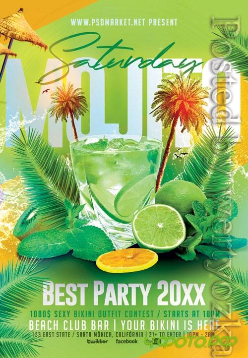 Mojito saturday - Premium flyer psd template