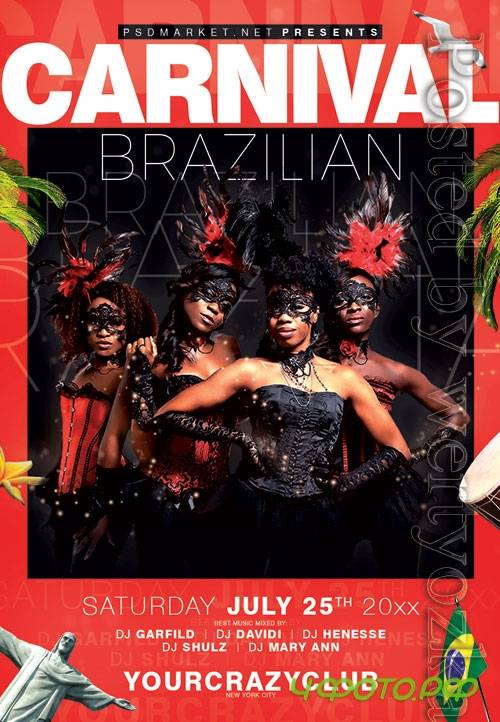 Brazilian festival - Premium flyer psd template