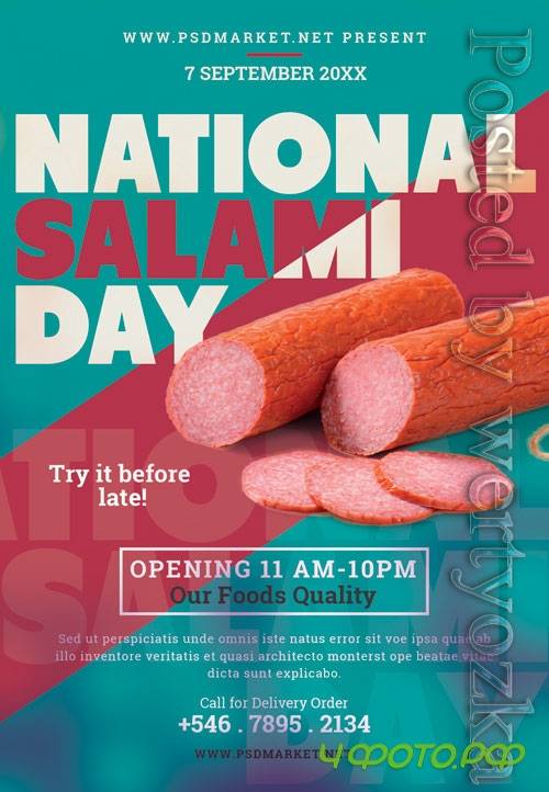 National salami day - Premium flyer psd template