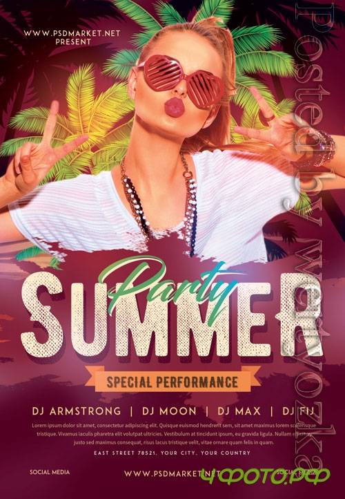 Summer party event - Premium flyer psd template