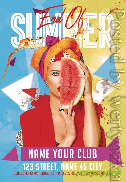 End of summer - Premium flyer psd template