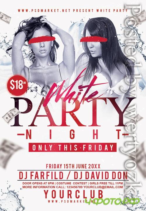 White night event - Premium flyer psd template