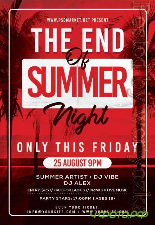 The end of summer night - Premium flyer psd template