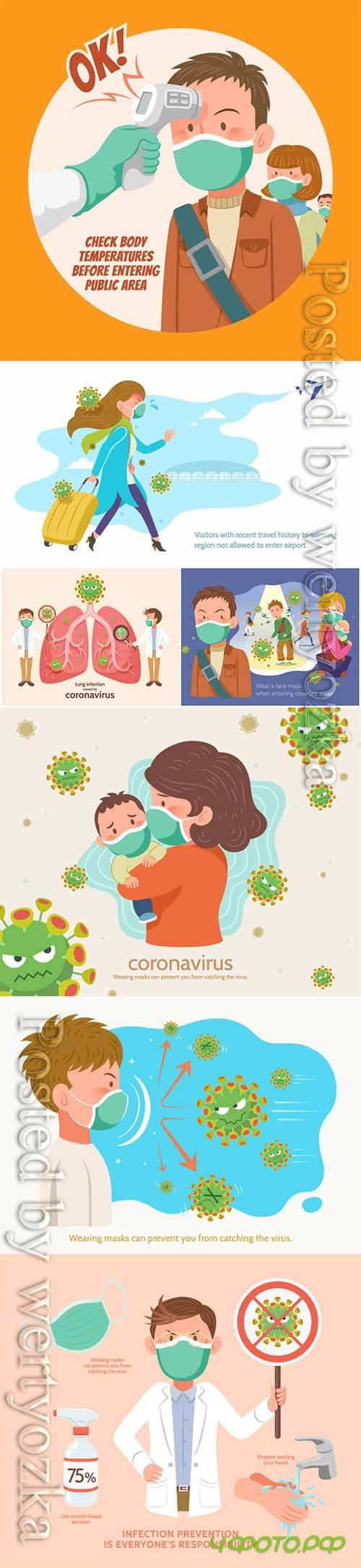 Coronavirus epidemic COVID -19 vector design illustration