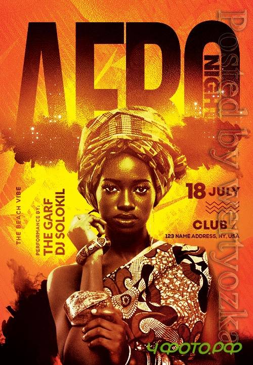 Afro night - Premium flyer psd template