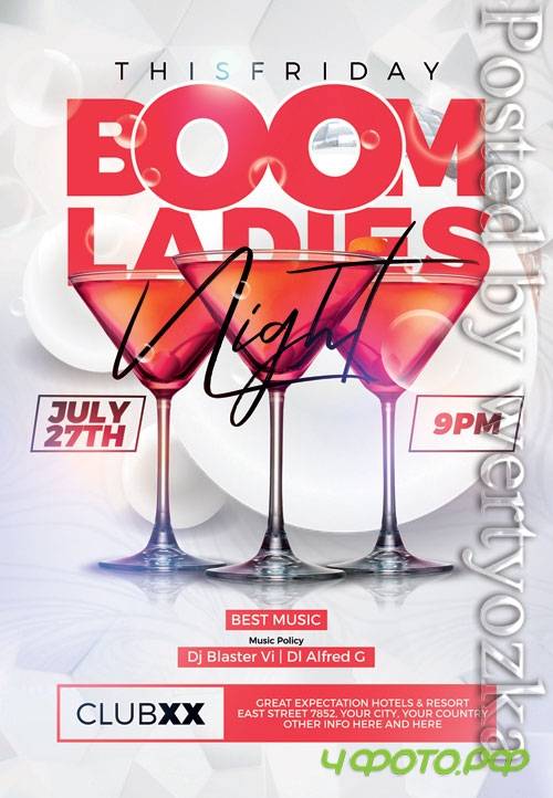 Boom ladies night - Premium flyer psd template