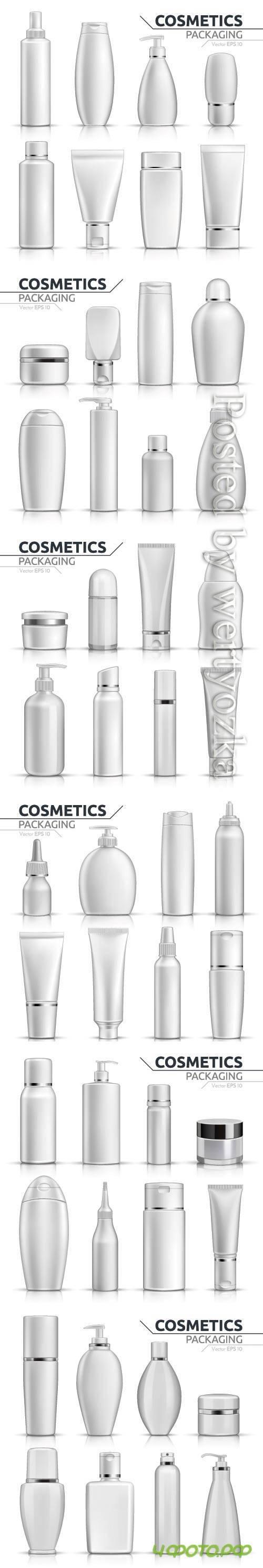 Vector packaging tubes collections, bottles mock up set