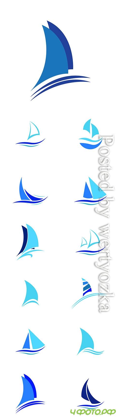 Sailing logo vector icon concept illustration design template