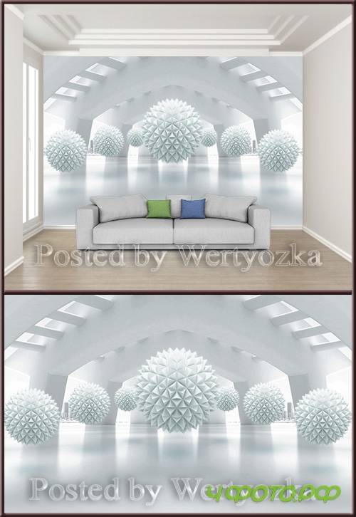 3D psd background wall creative three dimensional space ball