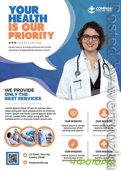 Health and Hospital Business - Premium flyer psd template