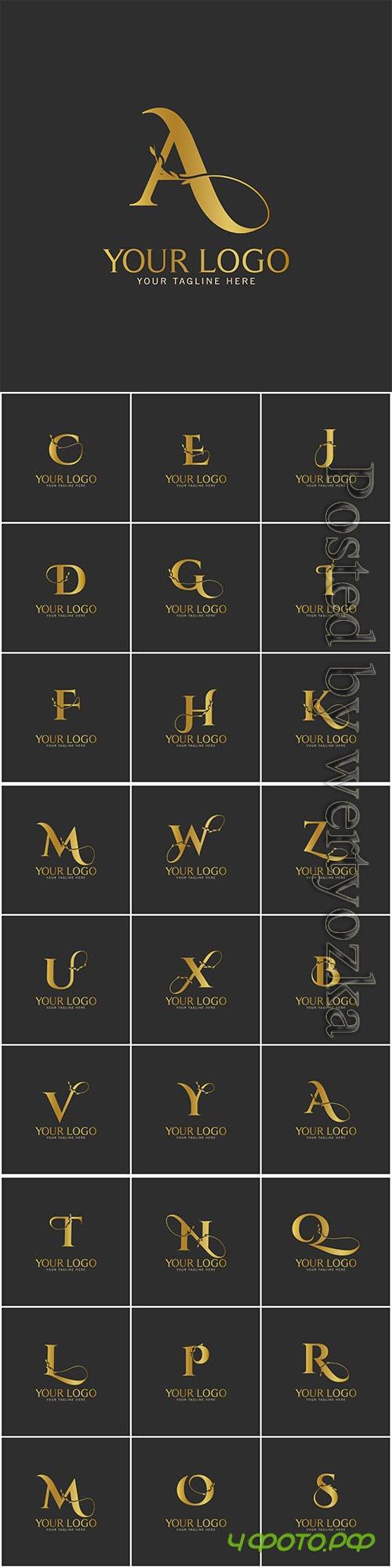 Initial letter gold logo icon classy gold letter suitable