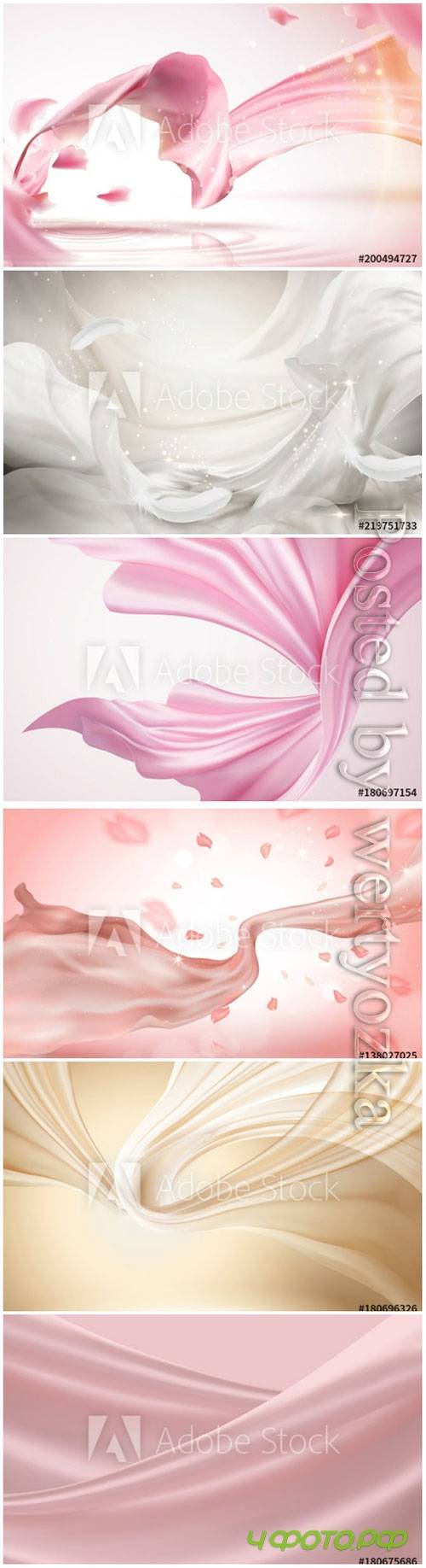 Silky chiffon elements vector illustrations