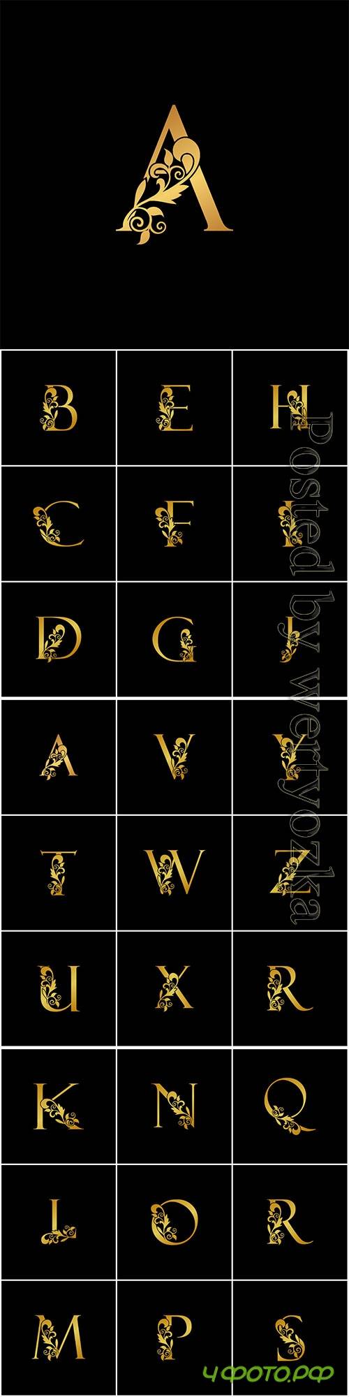 Golden luxurious initial letter logo icon