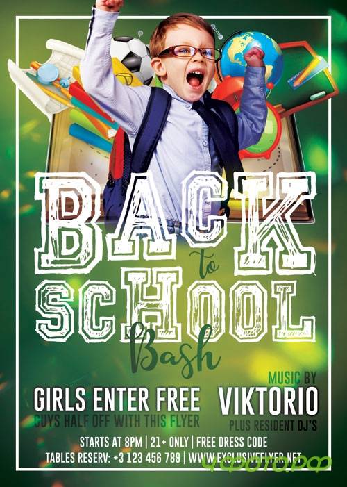 Back to school bash - Premium flyer psd template